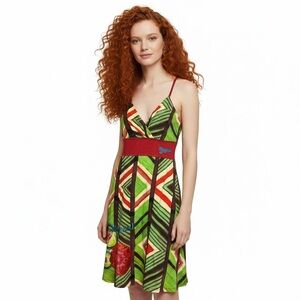 Desigual Multicolor Babydoll Strappy Sundress Dress Size M